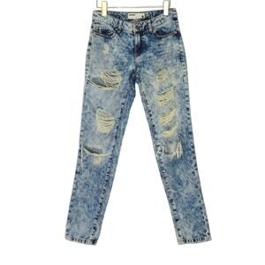 Urban Outfitters Garage Ripped Distressed Acid Wash Thrashed Boyfriend Jeans 0